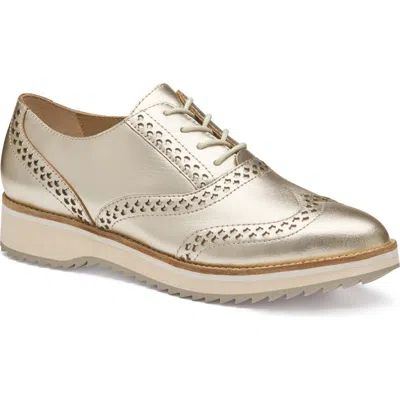 Johnston & Murphy Ulyssa Wingtip Platform Oxford In Neutral