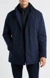Johnston & Murphy Upton City Coat With Removable Bib In Blue