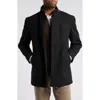 Johnston & Murphy Upton Car Coat With Removable Bib In Black