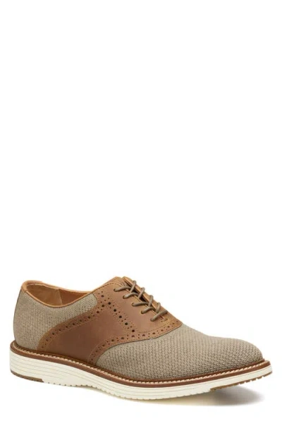 Johnston & Murphy Upton Knit Saddle Shoe In Brown