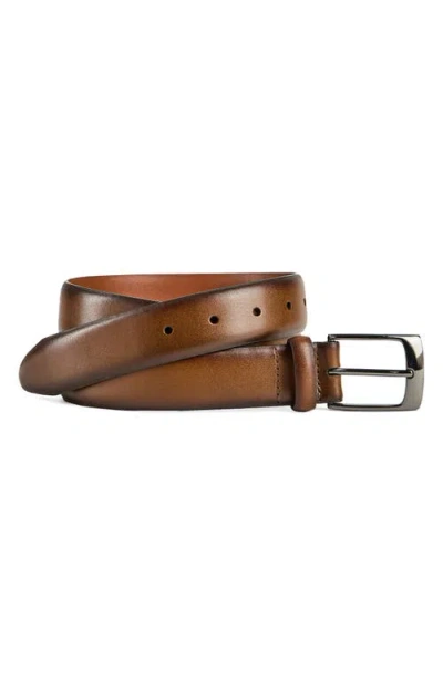 Johnston & Murphy Upton Leather Belt In Brown