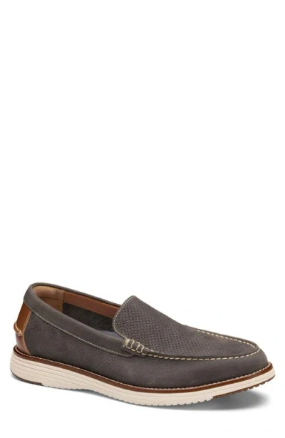 Johnston & Murphy Upton Perfed Venetian Loafers In Animal Print