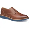 Johnston & Murphy Upton Plain Toe Derby In Tan Full Grain T