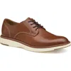 Johnston & Murphy Upton Plain Toe Derby In Tan Full Grain Tn