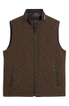 Johnston & Murphy Upton Quilted Reversible Vest In Brown