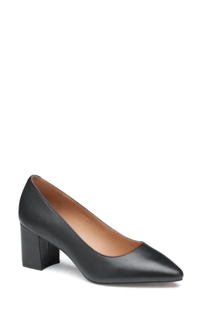 Johnston & Murphy Vicki Block Heel Pump In Black Glove