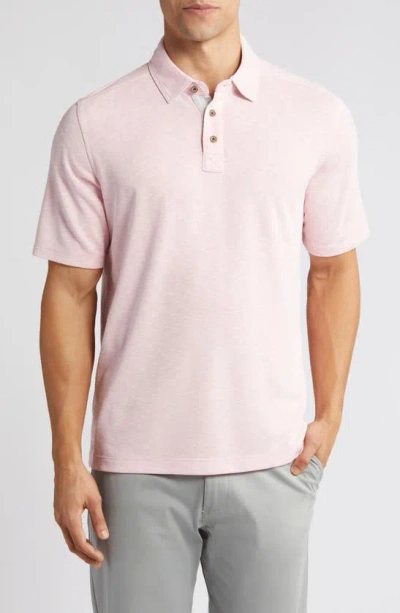 Johnston & Murphy Vintage Slub Jersey Polo In Pink