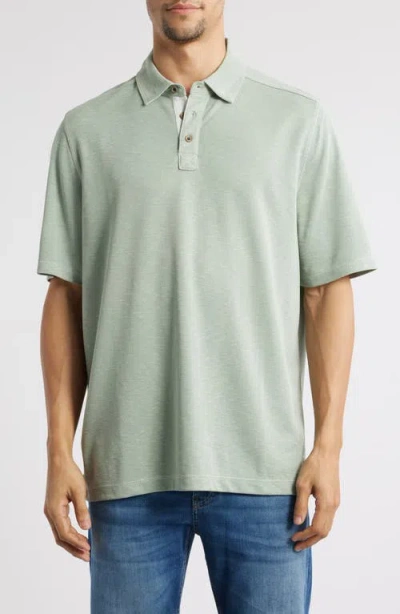 Johnston & Murphy Vintage Slub Jersey Polo In Sage