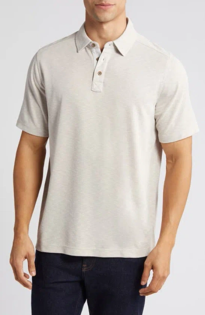 Johnston & Murphy Vintage Slub Jersey Polo In Stone