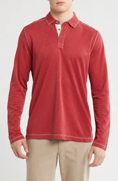 Johnston & Murphy Vintage Slub Knit Long Sleeve Polo