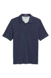 Johnston & Murphy Vintage Slub Modal Blend Johnny Collar Polo In Navy