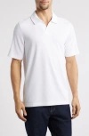 Johnston & Murphy Vintage Slub Modal Blend Johnny Collar Polo In White