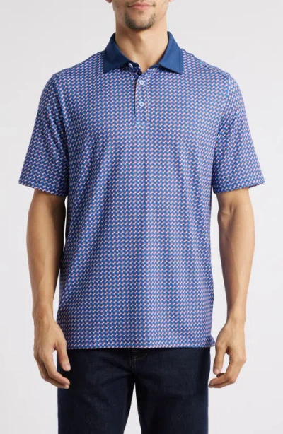Johnston & Murphy Vintage Slub Modal Blend Polo In Blue