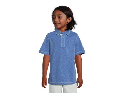 Johnston & Murphy Vintage Slub Polo (big Kid) Boy's Clothing Royal : Sm (big Kid), Modal/polyester In Blue