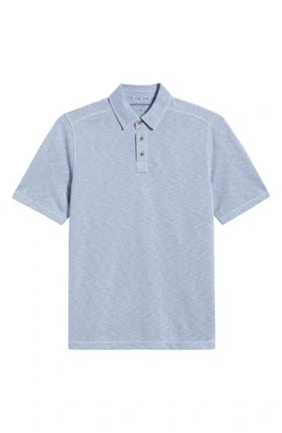 Johnston & Murphy Vintage Slub Polo In Blue