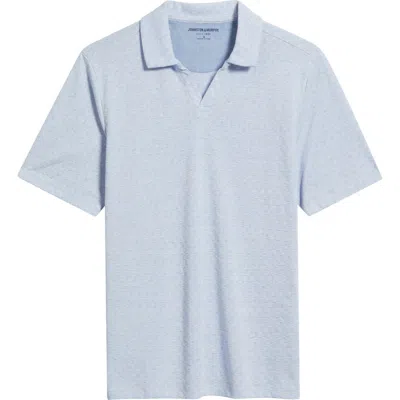 Johnston & Murphy Vintage Slub Polo In Blue