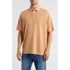 Johnston & Murphy Vintage Slub Polo In Ginger