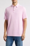 Johnston & Murphy Vintage Slub Jersey Polo In Hot Pink