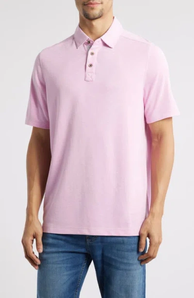 Johnston & Murphy Vintage Slub Jersey Polo In Hot Pink