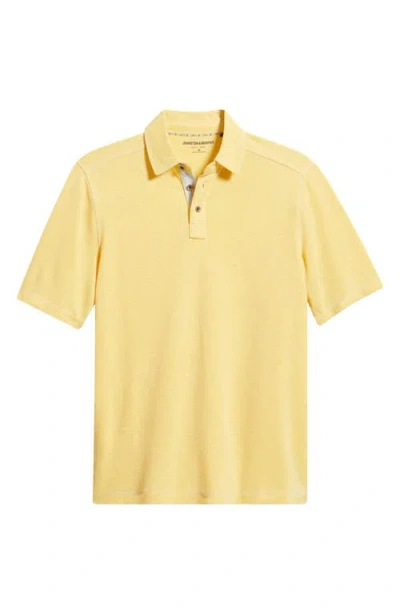 Johnston & Murphy Vintage Slub Polo In Yellow