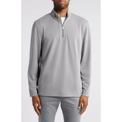 Johnston & Murphy Vintage Wash Quarter Zip Top In Gray