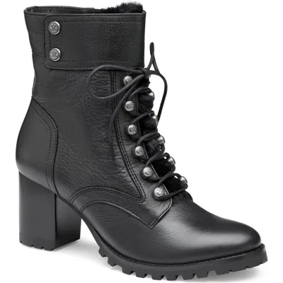 Johnston & Murphy Vivica Faux Fur Bootie In Black