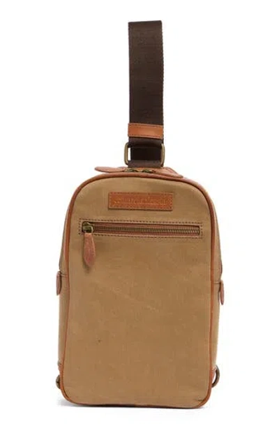 Johnston & Murphy Washed Canvas Sling Bag In Brown