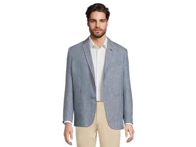 Johnston & Murphy Washed Linen Blazer In Blue