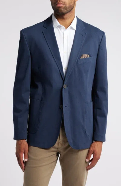 Johnston & Murphy Washed Stretch Cotton Sport Coat In Navy