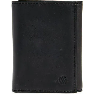Johnston & Murphy Wavy Leather Trifold Wallet In Black