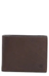 Johnston & Murphy Waxy Leather Billfold Wallet In Brown