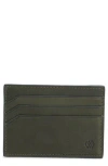 Johnston & Murphy Waxy Leather Card Case In Green
