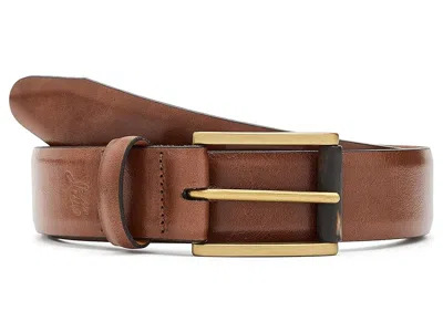 Johnston & Murphy Weston Smooth Leather Belt Men's Belts Brown: 38