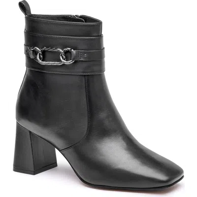 Johnston & Murphy Whitney Chain Leather Bootie In Black