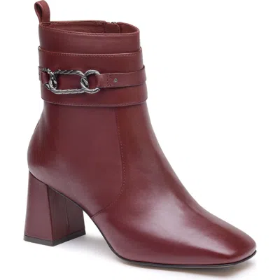 Johnston & Murphy Whitney Chain Leather Bootie In Burgundy