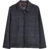 Johnston & Murphy Wool Blend Zip Shirt Jacket In Gray