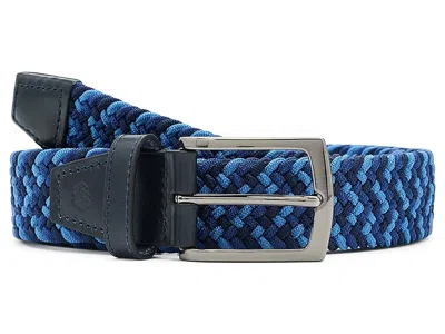 Johnston & Murphy Woven Stretch Knit Belt Men's Belts Navy Multi: 40 In Blue