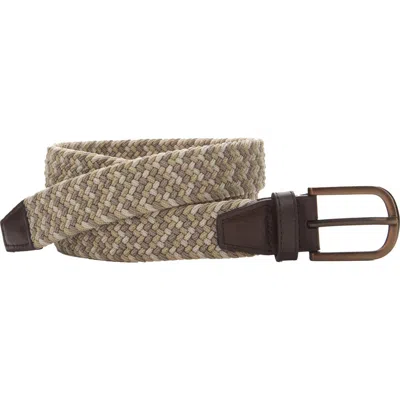 Johnston & Murphy Woven Stretch Knit Belt In Neutral