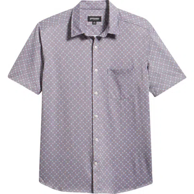 Johnston & Murphy Xc Flex Ascend Short Sleeve Button-up Shirt In Blue