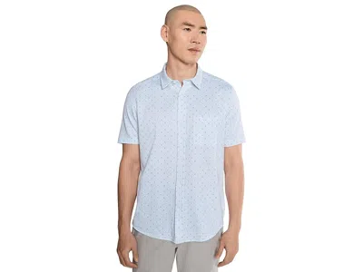 Johnston & Murphy Xc Flex Ascend Short Sleeve Button-up Shirt In Blue