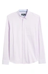 Johnston & Murphy Xc Flex Pin Check Button-up Shirt In Pink