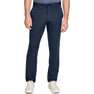 Johnston & Murphy Bird's Eye Short Sleeve Knit Button-up Shirt In Blue