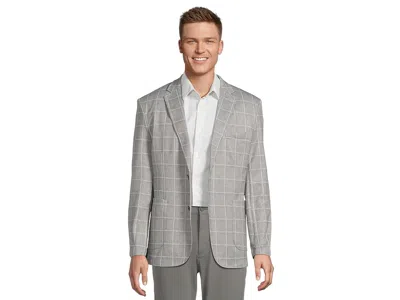 Johnston & Murphy Xc Flex Unlined Plaid Knit Blazer In Gray