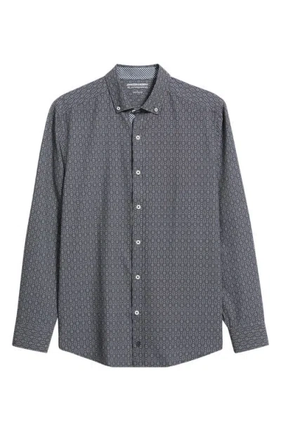 Johnston & Murphy Xc+™ Football Print Performance Button-down Shirt In Black