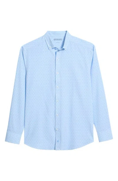 Johnston & Murphy Xc+™ Football Print Performance Button-down Shirt In Blue