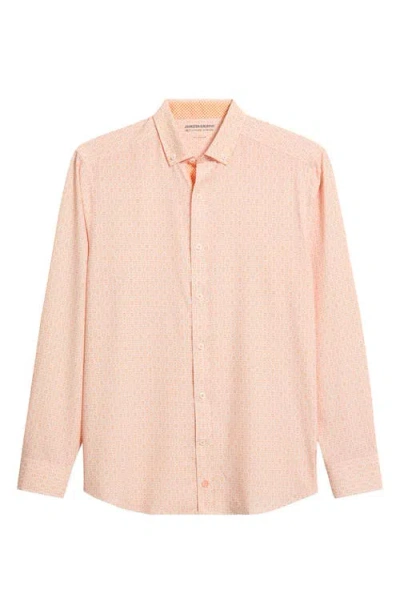 Johnston & Murphy Xc+™ Football Print Performance Button-down Shirt In Orange