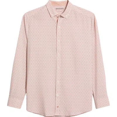 Johnston & Murphy Xc+™ Football Print Performance Button-down Shirt In Pink