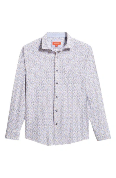Johnston & Murphy Xc Motion Performance Knit Button-up Shirt In Blue