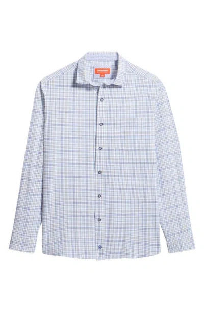 Johnston & Murphy Xc Motion Performance Knit Button-up Shirt In Blue