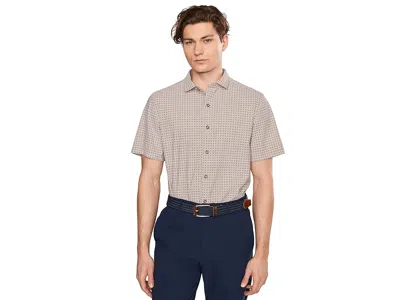 Johnston & Murphy Xc+ Motion Short Sleeve Print Knit Shirt In Neutral